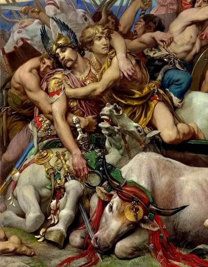 Pantheon - La battaglia di Tolbiac, Il voto di Clodoveo alla Battaglia di Tolbiac, dettaglio 1